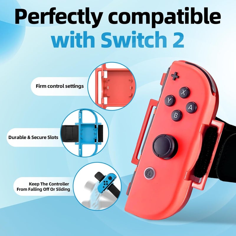 JoyHood Wrist Band Straps for Switch 2, Adjustable Elastic Strap Switch Controller Accessories compatible with Dance Game, ONLY for Switch 2 (2 Pack) - Image 4